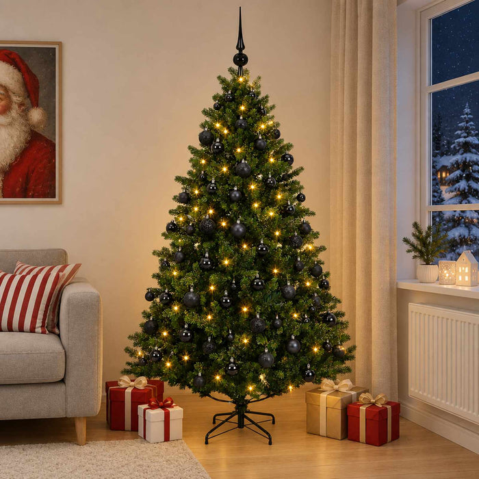 Brad de Crăciun artificial cu glob 210 cm 300 LED-uri Alb cald WALTI