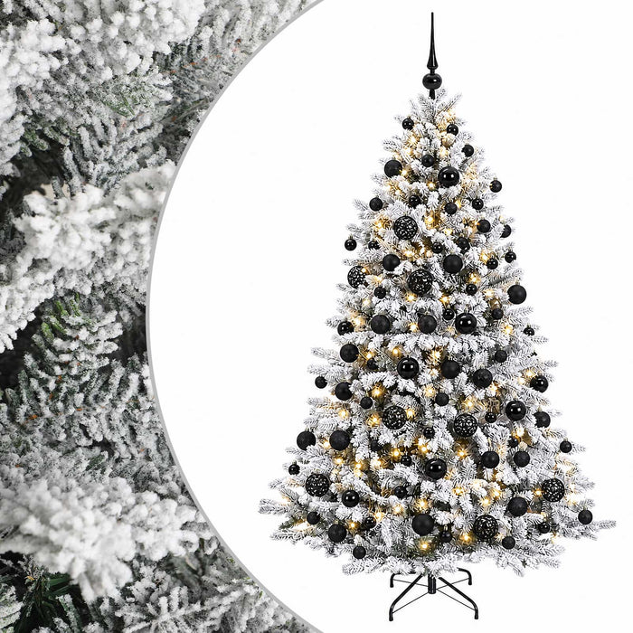 Brad de Crăciun artificial cu globuri 210 cm 300 LED-uri WALTI