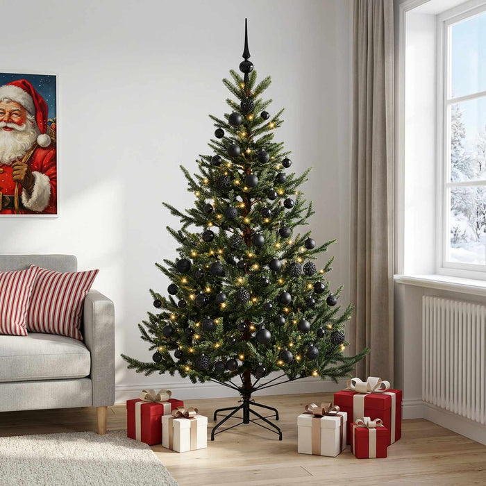 Brad de Crăciun artificial cu glob 180 cm 300 LED-uri Alb cald WALTI