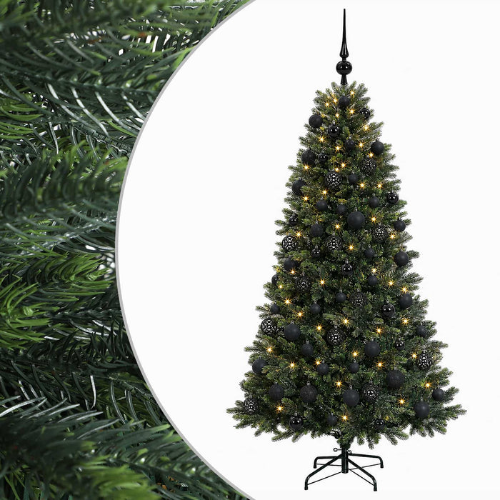 Brad de Crăciun artificial cu globuri 180 cm 300 LED-uri WALTI