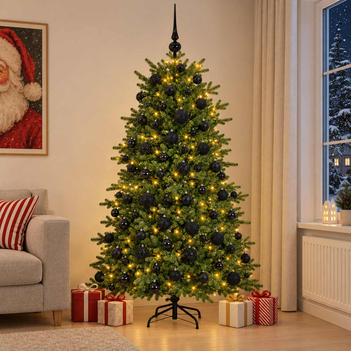 Brad de Crăciun artificial cu glob 180 cm 300 LED-uri Alb cald WALTI