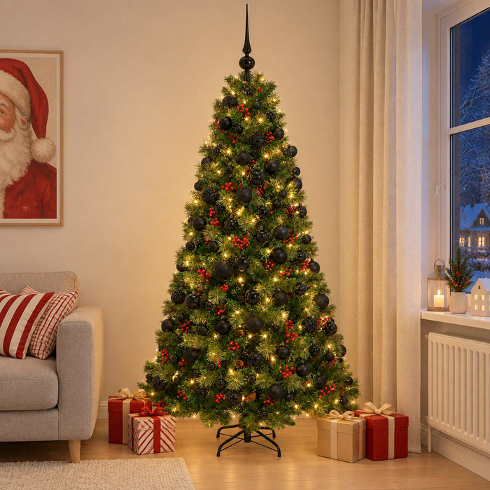 Brad de Crăciun artificial cu glob 240 cm 300 LED-uri Alb cald WALTI
