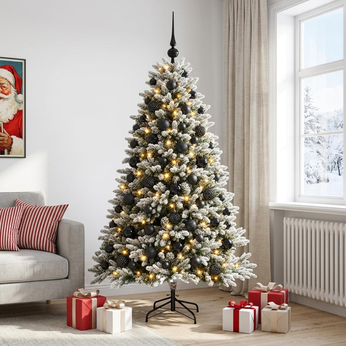 Brad de Crăciun artificial cu globuri 210 cm 300 LED-uri - WALTI WALTI