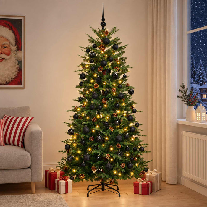 Brad de Crăciun artificial cu glob 240 cm 300 LED-uri Alb cald - WALTI WALTI