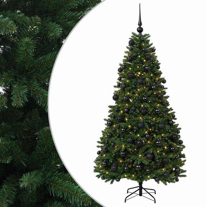 Brad de Crăciun artificial, verde mediu, cu globuri 210 cm WALTI