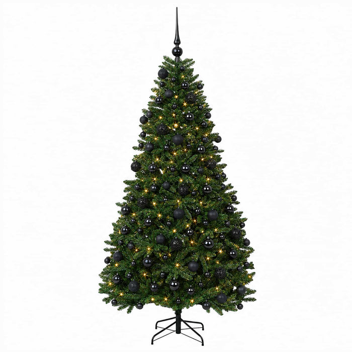 Brad de Crăciun artificial, verde mediu, cu globuri 210 cm WALTI