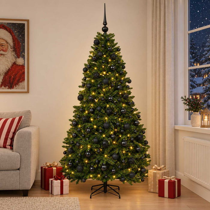 Brad de Crăciun artificial, verde mediu, cu globuri 240 cm WALTI