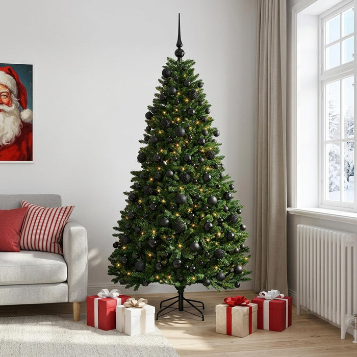 Brad de Crăciun artificial, verde mediu, cu globuri 240 cm WALTI