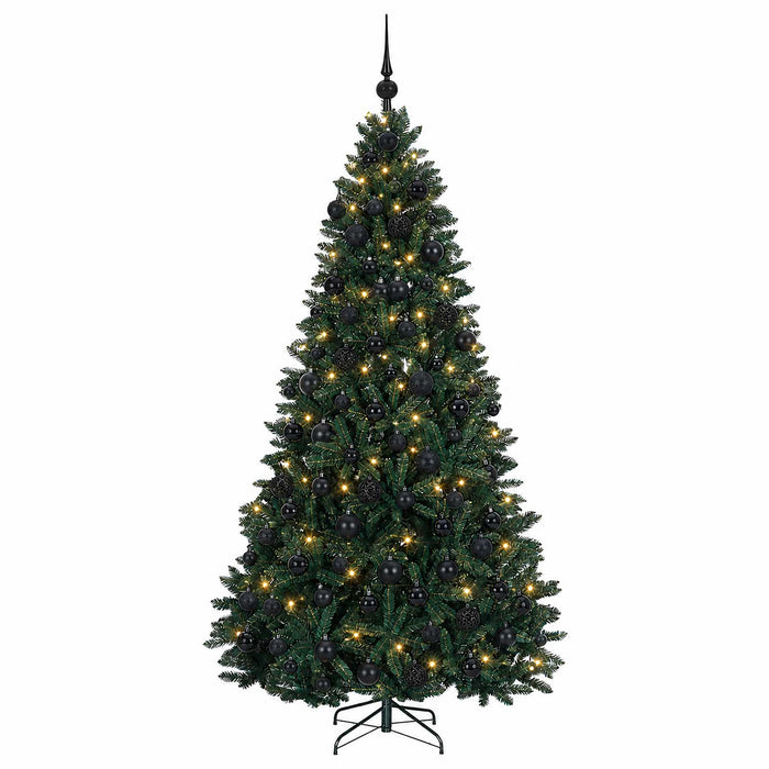 Brad de Crăciun artificial, verde închis, cu globuri 210 cm WALTI