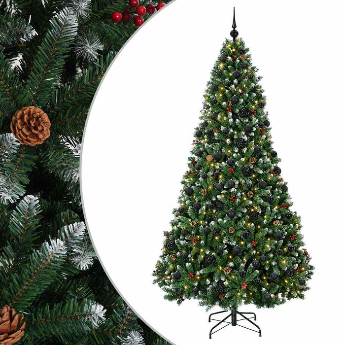 Brad de Crăciun artificial verde cu globuri 180 cm 300 LED-uri WALTI