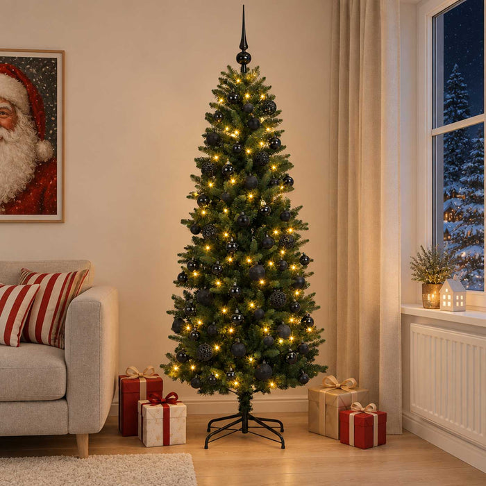 Brad de Crăciun artificial cu globuri 240 cm 300 LED-uri WALTI