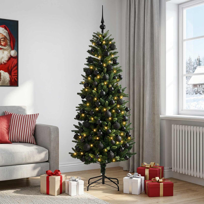 Brad de Crăciun artificial cu globuri 240 cm 300 LED-uri WALTI