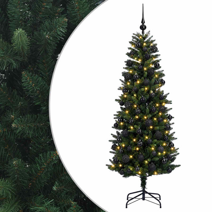 Brad de Crăciun artificial cu globuri 210 cm 300 LED-uri WALTI
