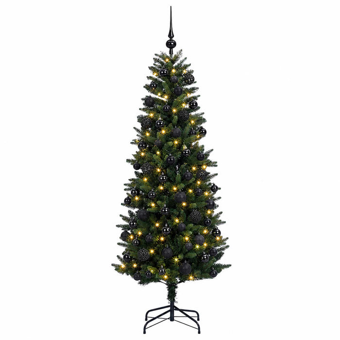 Brad de Crăciun artificial cu globuri 210 cm 300 LED-uri WALTI