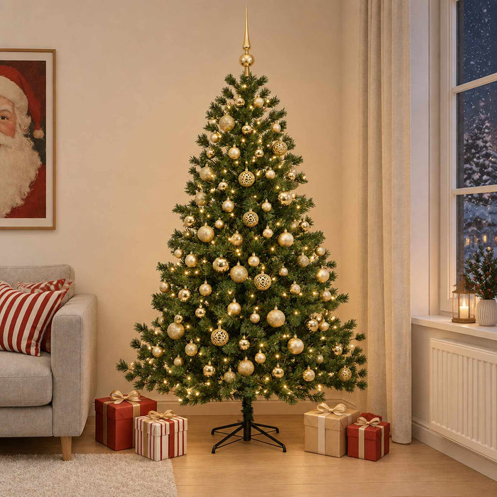 Brad de Crăciun artificial cu glob 210 cm 300 LED-uri Alb cald - WALTI WALTI