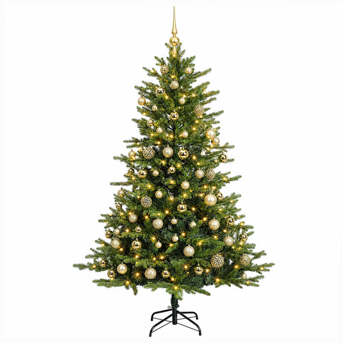 Brad de Crăciun artificial cu globuri 210 cm 300 LED-uri - WALTI WALTI