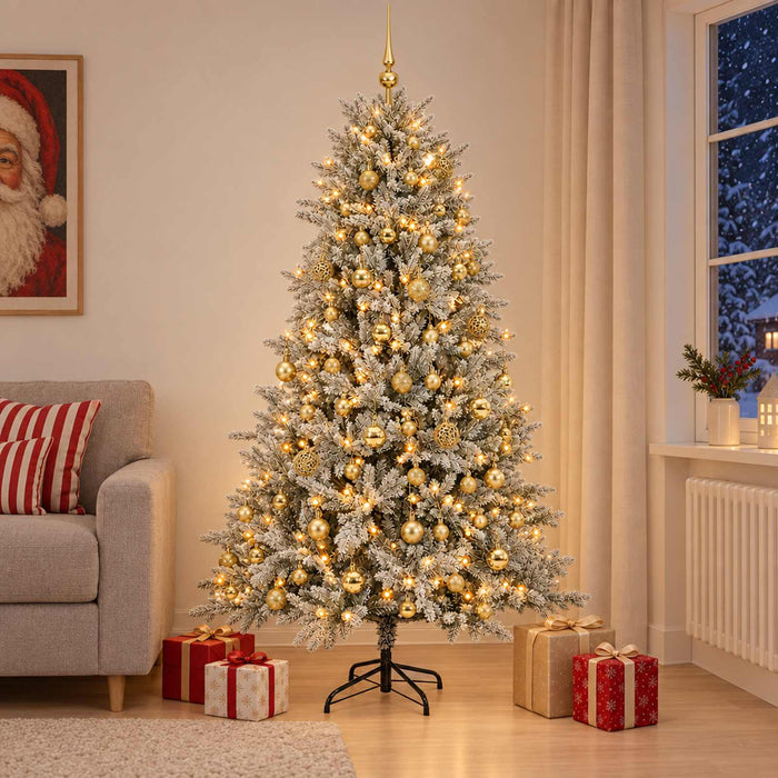 Brad de Crăciun artificial cu globuri 240 cm 300 LED-uri - WALTI WALTI