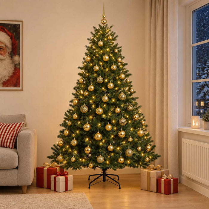 Brad de Crăciun artificial cu glob 240 cm 300 LED-uri Alb cald - WALTI WALTI