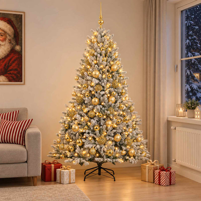 Brad de Crăciun artificial cu glob 240 cm 300 LED-uri Alb cald - WALTI WALTI