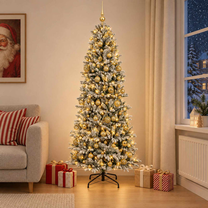 Brad de Crăciun artificial cu glob 180 cm 300 LED-uri Alb cald - WALTI WALTI