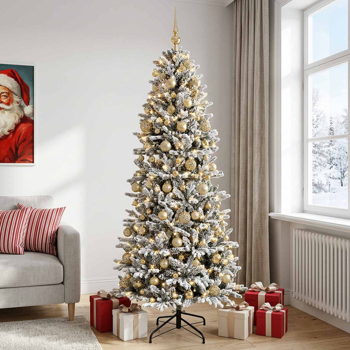 Brad de Crăciun artificial cu glob 210 cm 300 LED-uri Alb cald - WALTI WALTI