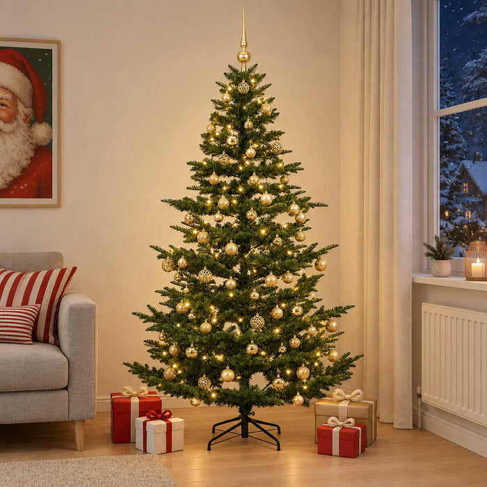 Brad de Crăciun artificial cu glob 210 cm 300 LED-uri Alb cald - WALTI WALTI