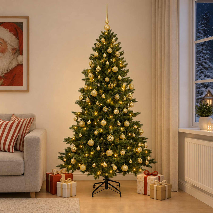 Brad de Crăciun artificial cu glob 240 cm 300 LED-uri Alb cald - WALTI WALTI