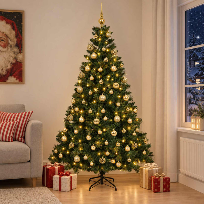 Brad de Crăciun artificial cu globuri 240 cm 300 LED-uri - WALTI WALTI