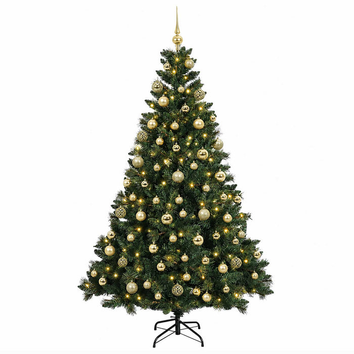 Brad de Crăciun artificial cu globuri 210 cm 300 LED-uri - WALTI WALTI