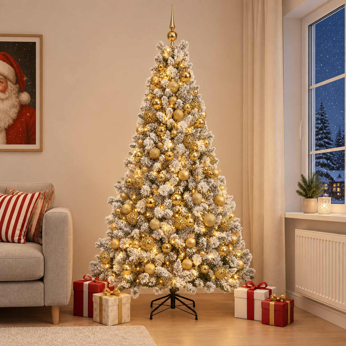 Brad de Crăciun artificial cu globuri 240 cm 300 LED-uri - WALTI WALTI