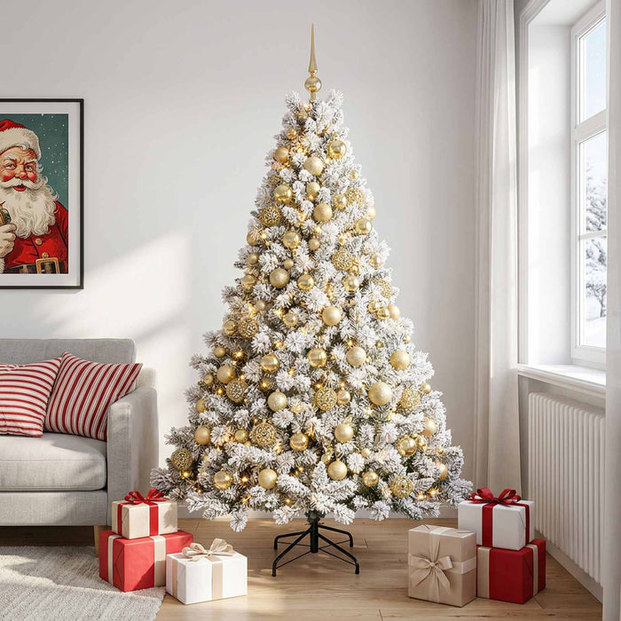 Brad de Crăciun artificial cu globuri 180 cm 300 LED-uri - WALTI WALTI
