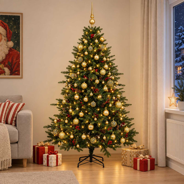 Brad de Crăciun artificial cu glob 180 cm 300 LED-uri Alb cald WALTI