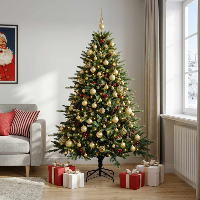 Brad de Crăciun artificial cu glob 180 cm 300 LED-uri Alb cald WALTI