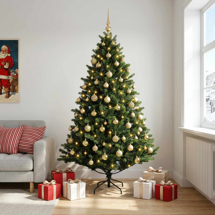 Brad de Crăciun artificial cu globuri 180 cm 300 LED-uri - WALTI WALTI