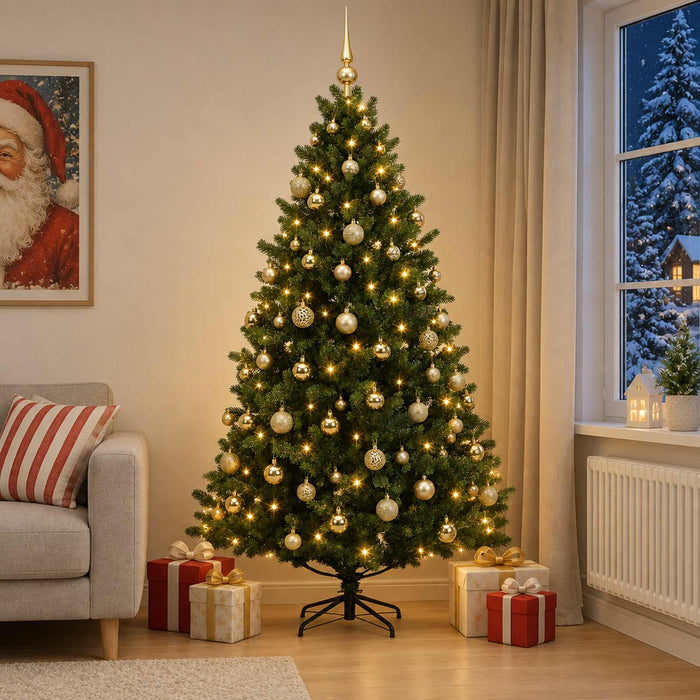 Brad de Crăciun artificial cu glob 240 cm 300 LED-uri Alb cald - WALTI WALTI