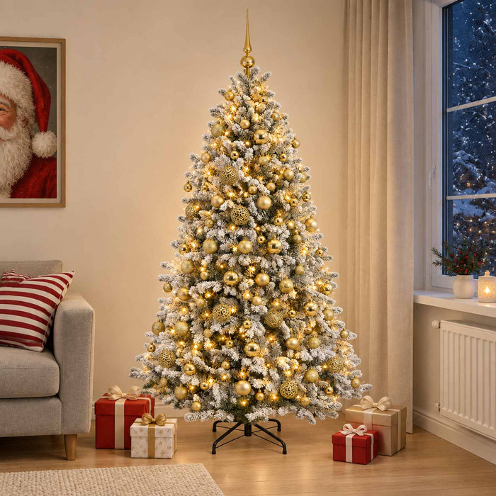 Brad de Crăciun artificial cu globuri 240 cm 300 LED-uri - WALTI WALTI