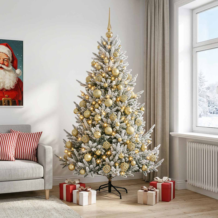 Brad de Crăciun artificial cu glob 180 cm 300 LED-uri Alb cald - WALTI WALTI