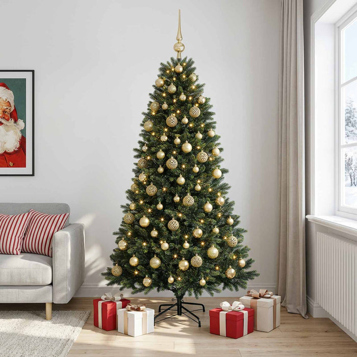 Brad de Crăciun artificial cu globuri 240 cm 300 LED-uri - WALTI WALTI