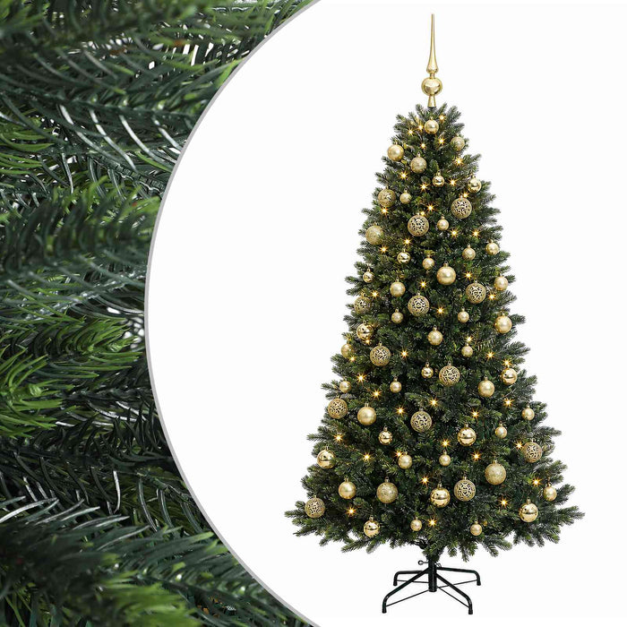 Brad de Crăciun artificial cu globuri 180 cm 300 LED-uri - WALTI WALTI