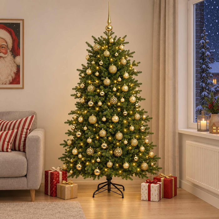 Brad de Crăciun artificial cu glob 240 cm 300 LED-uri Alb cald - WALTI WALTI