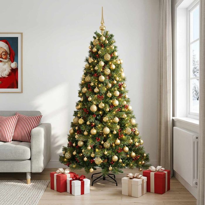 Brad de Crăciun artificial cu glob 210 cm 300 LED-uri Alb cald - WALTI WALTI