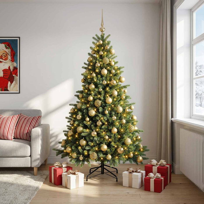 Brad de Crăciun artificial cu glob 210 cm 300 LED-uri Alb cald - WALTI WALTI