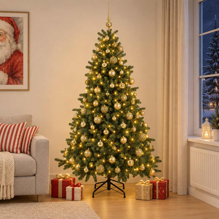 Brad de Crăciun artificial cu glob 180 cm 300 LED-uri Alb cald - WALTI WALTI