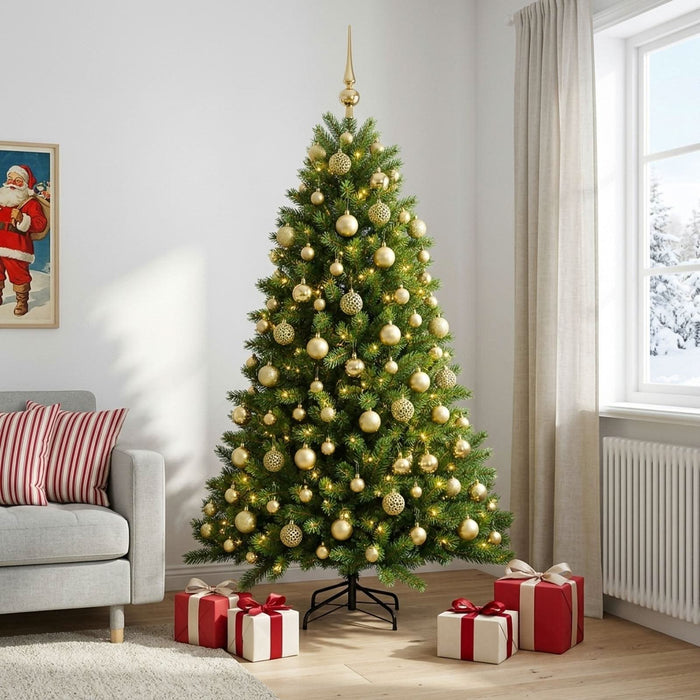 Brad de Crăciun artificial cu globuri 240 cm 300 LED-uri - WALTI WALTI