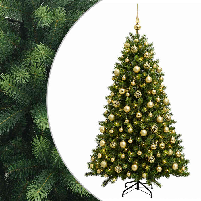 Brad de Crăciun artificial cu globuri 210 cm 300 LED-uri - WALTI WALTI