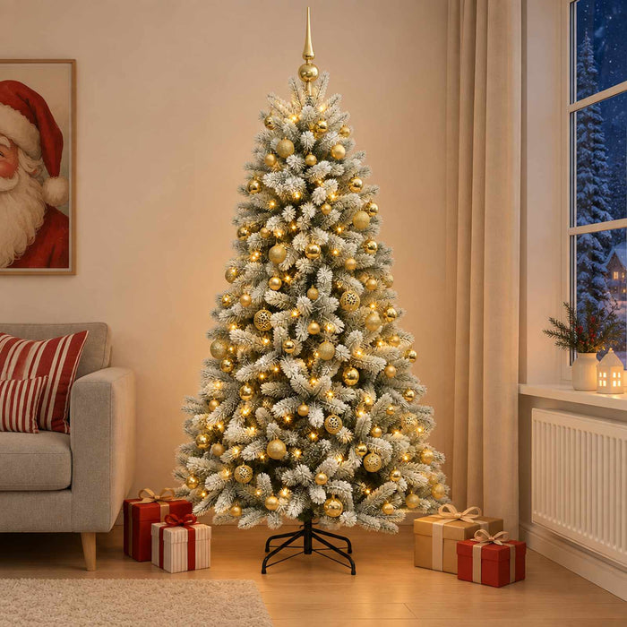 Brad de Crăciun artificial cu globuri 180 cm 300 LED-uri - WALTI WALTI