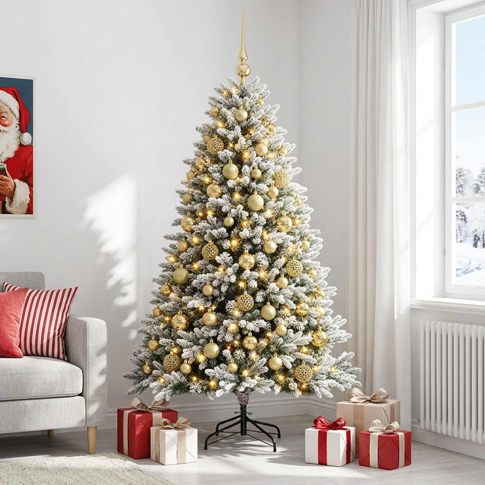 Brad de Crăciun artificial cu globuri 180 cm 300 LED-uri - WALTI WALTI