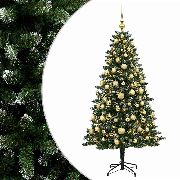 Brad de Crăciun artificial cu globuri 210 cm 300 LED-uri - WALTI WALTI