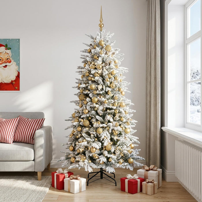 Brad de Crăciun artificial cu glob 180 cm 300 LED-uri Alb cald - WALTI WALTI