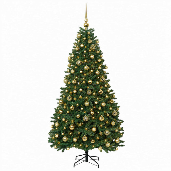 Brad de Crăciun artificial, verde mediu, cu globuri 210 cm - WALTI WALTI